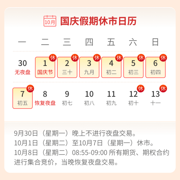 第一证券 国庆长假休市安排及风险提示